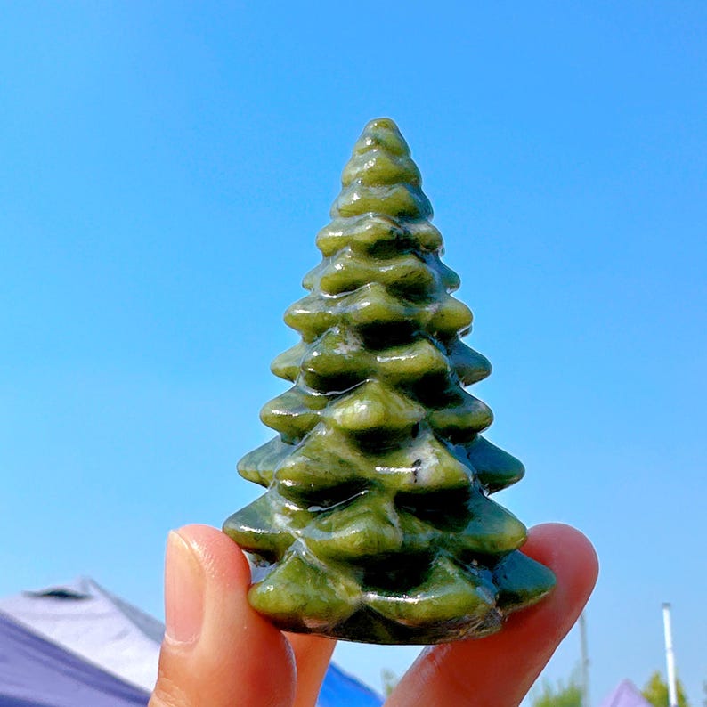 2.7“ Crystal Christmas Tree,Hsiuyen Jade Pine TreesHome Decoration,Christmas Gifts