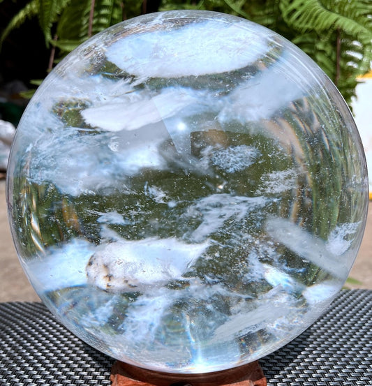 Large Clear Smelt red quartz Sphere,Special gift/Meditation Stone/Healing Stone/Reiki/Chakra