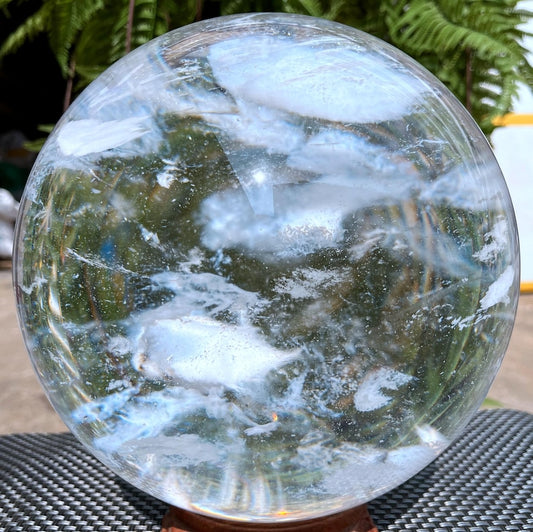 Large Clear Smelt red quartz Sphere,Special gift/Meditation Stone/Healing Stone/Reiki/Chakra