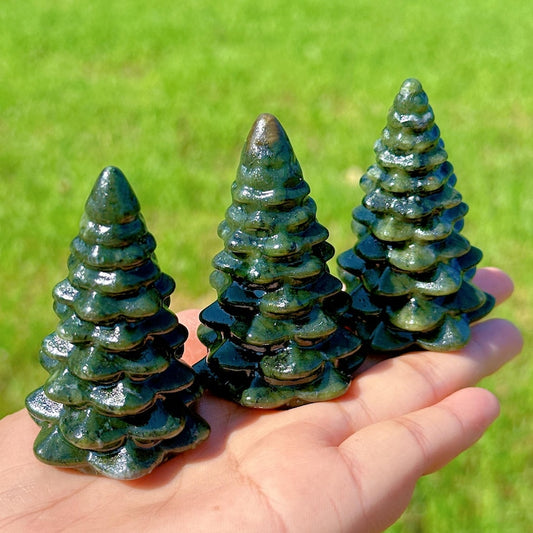 2.7“ Crystal Christmas Tree,Hsiuyen Jade Pine TreesHome Decoration,Christmas Gifts