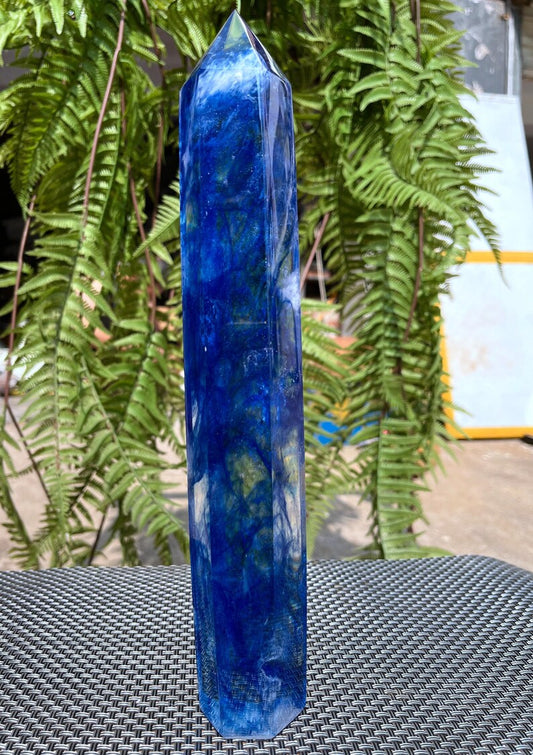 Clear Smelt blue quartz point/Clear Smelt quartz Polished