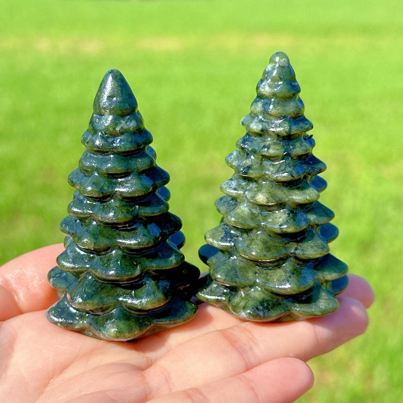 2.7“ Crystal Christmas Tree,Hsiuyen Jade Pine TreesHome Decoration,Christmas Gifts