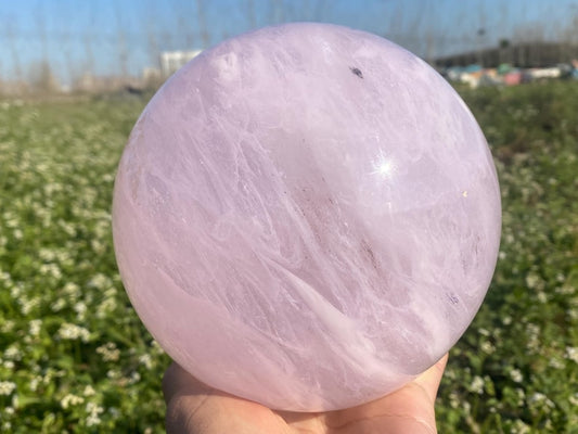 Pink Smelting Stone Sphere,hand carved sphere,Pink crystal ball,home decoration,crystal gifts