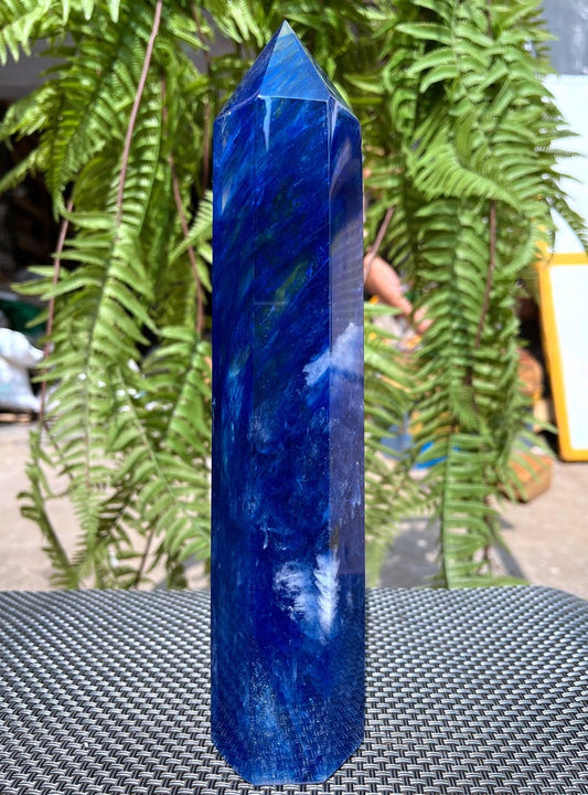 Clear Smelt blue quartz point Clear Smelt quartz Crystal grid/Special gift