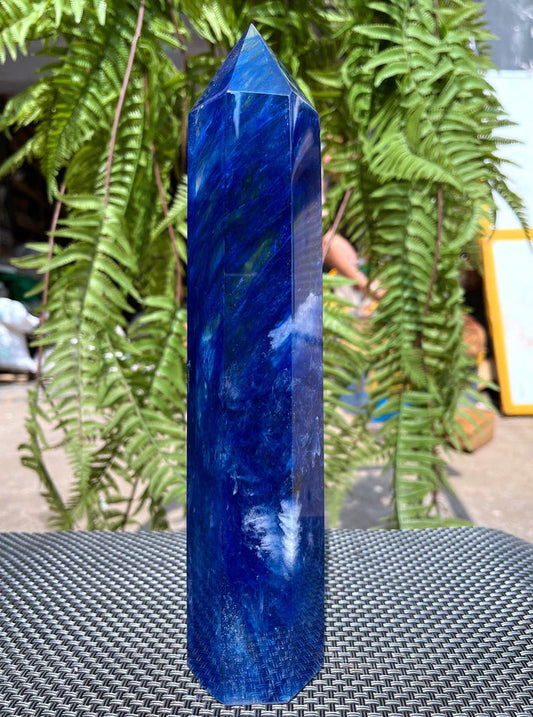 Clear Smelt blue quartz point Clear Smelt quartz Crystal grid/Special gift