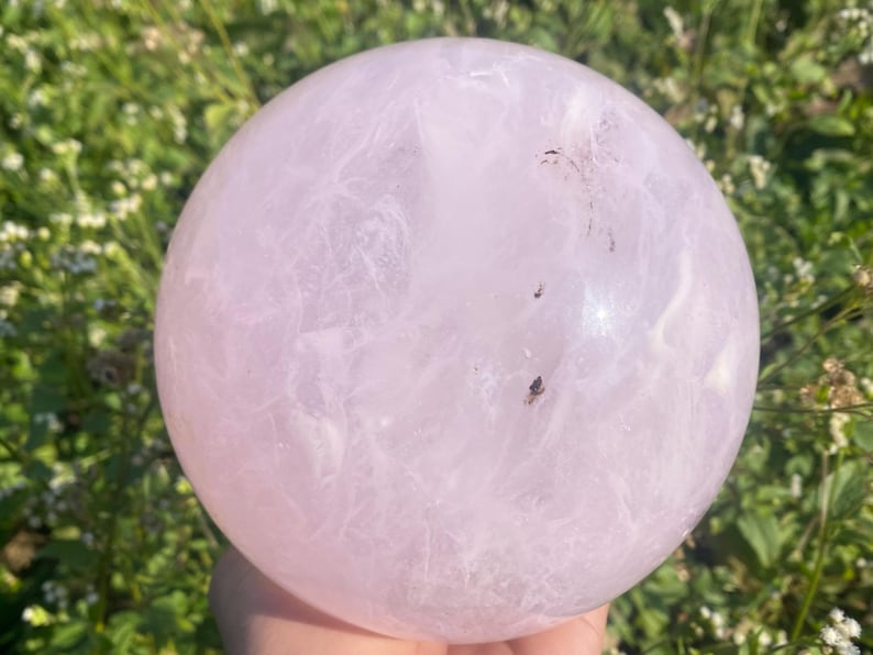 Pink Smelting Stone Sphere,hand carved sphere,Pink crystal ball,home decoration,crystal gifts