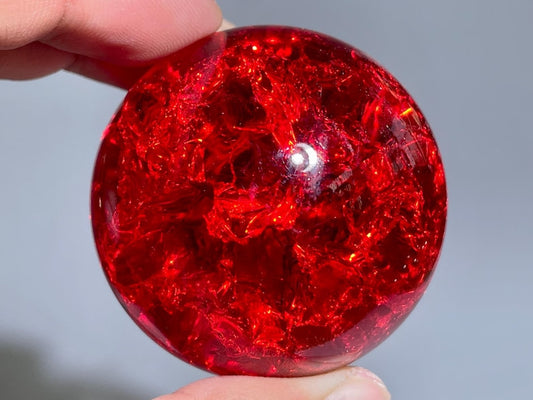 1.9'' Red Ball Aura Crackle glass Sphere,crystal Magical ball,Explode glass ball, Aura Crystal Glass Ball
