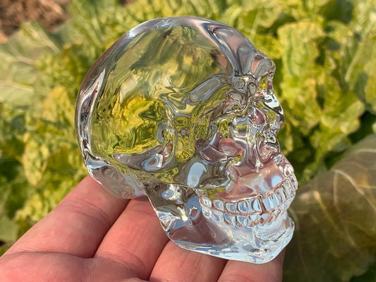 3.2''+ Color plating Clear Smelting quartz hand carved Crystal Skull crystal gifts 1pc