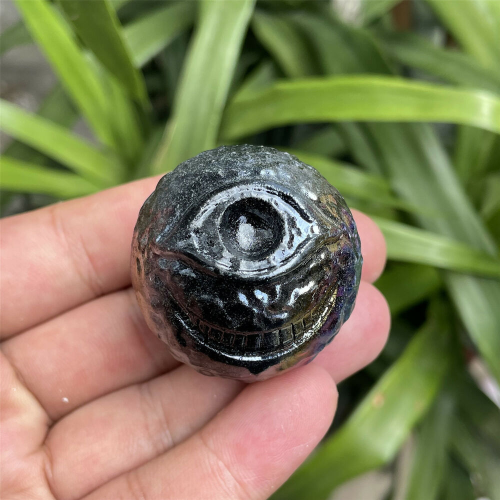 Rainbow Titanium devil eye Quartz sphere moon ball crystal CARE 1PC 35MM+.