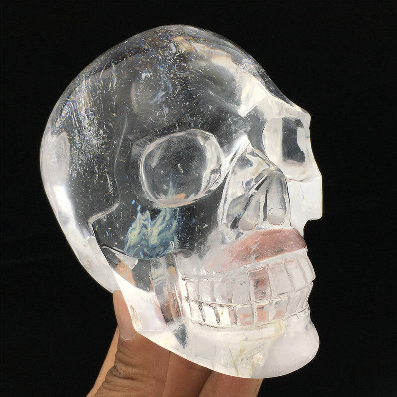 melting quartz skull hand carved reiki healing Fused quartz (glass) 1PC