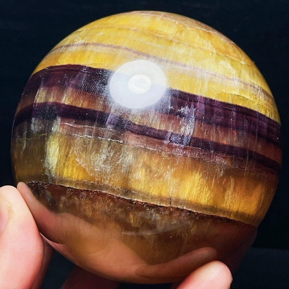 Boule de fluorite jaune polie naturelle 1449 g, cristal de guérison 