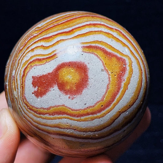 322G Natural Polished Rhodochrosite Sphere Ball Crystal Stone Healing