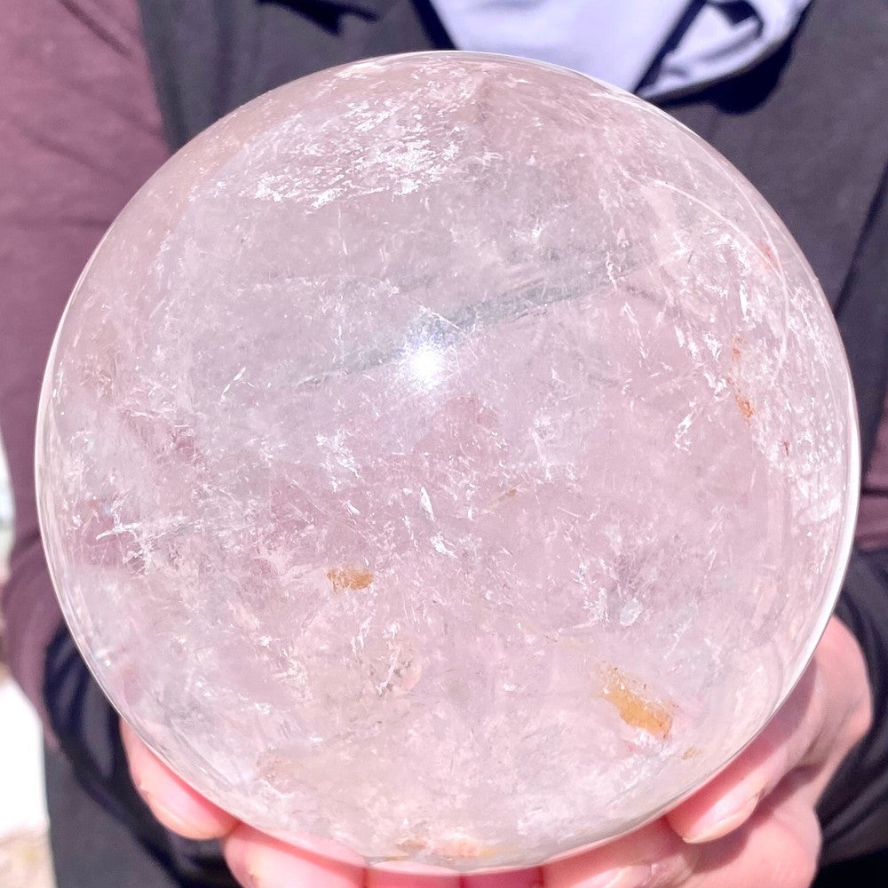 Boule de cristal de quartz blanc naturel transparent de 4,26 lb, pour la guérison et la méditation 