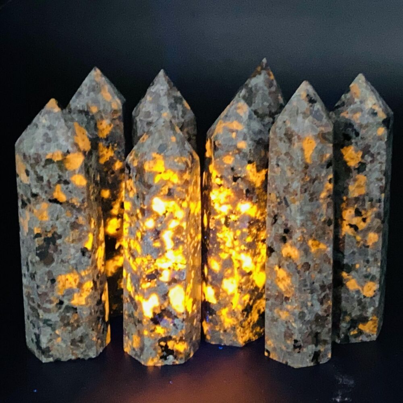 1pc Natural Yooperlite obelisk quartz crystal wand point Gem Reiki figurine 60g+
