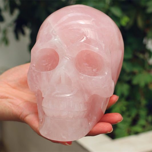 5.23LB Natural Rose quartz Skull Reiki Crystal Skull creativity Carved Gift