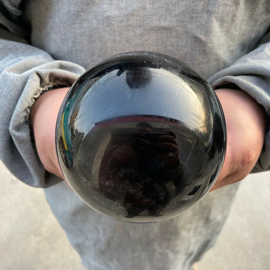 3.5LB+ Natural smoky black quartz Sphere crystal ball Mineral specimen 1pc