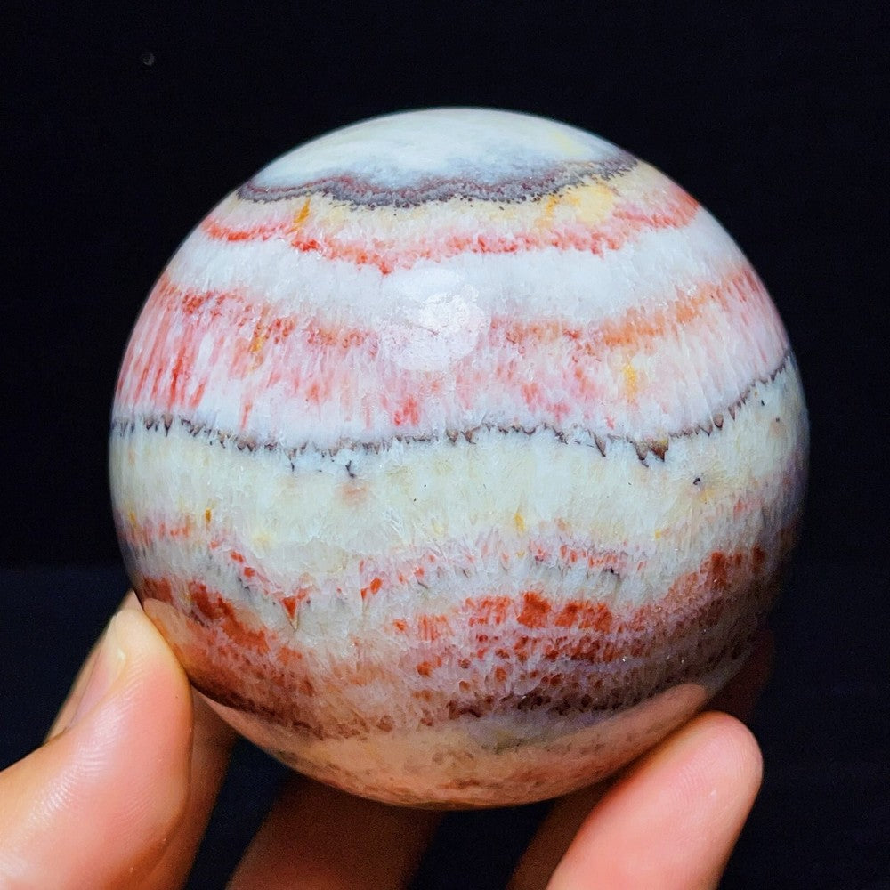 809G Natural Polished Rhodochrosite Sphere Ball Crystal Stone Healing