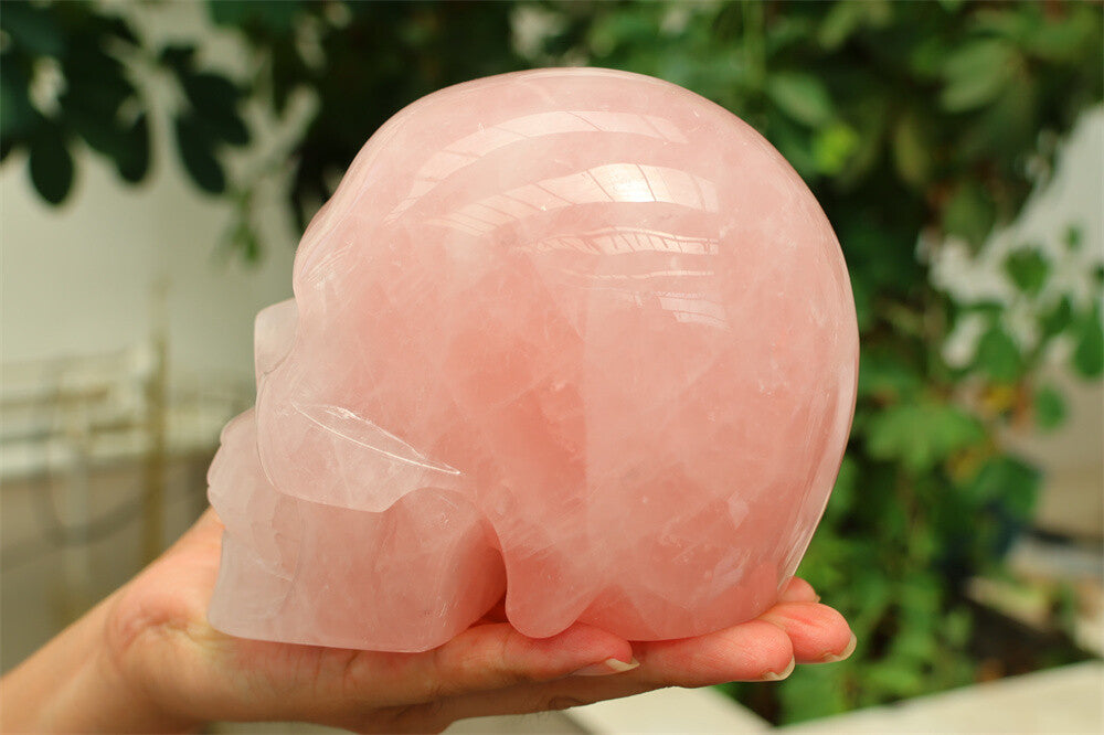 5.23LB Natural Rose quartz Skull Reiki Crystal Skull creativity Carved Gift
