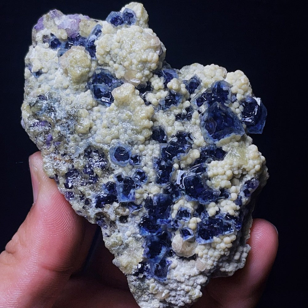 Extremely Top Phantom Cubic Fluorite Copper ore symbiotic crystals Specimen