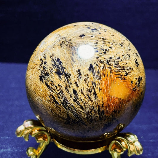 356G Natural Beautiful Golden Hair Rutilated Quartz Crystal Sphere Healing