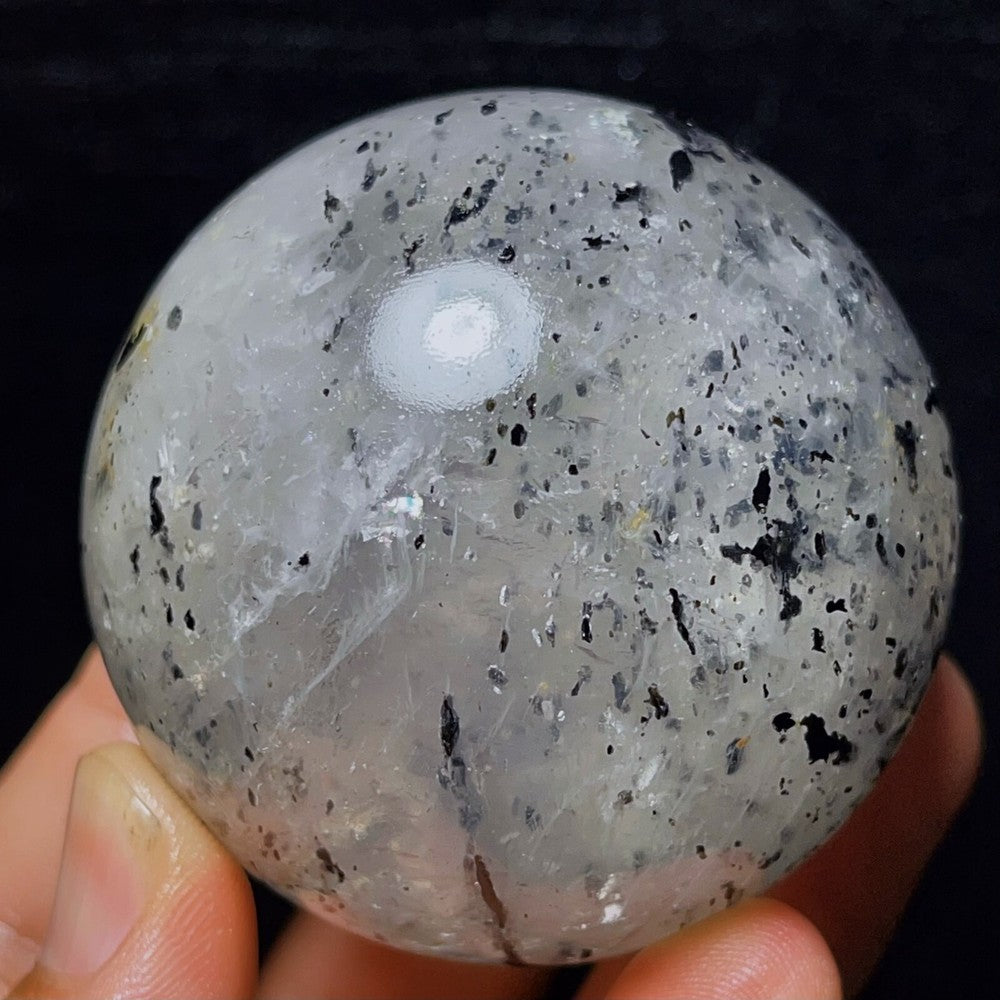 280G Natural Beautiful Black tourmaline crystal Crystal Sphere Healing