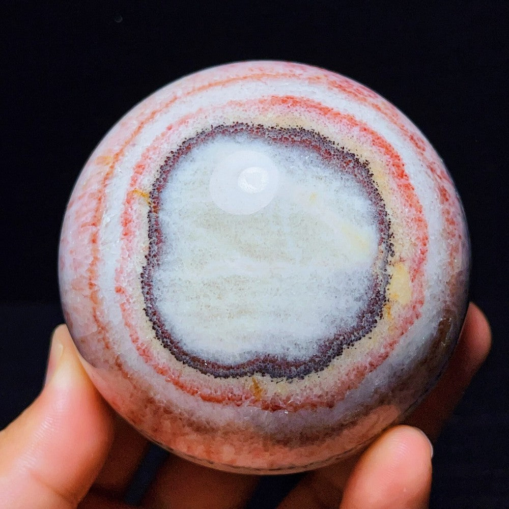 809G Natural Polished Rhodochrosite Sphere Ball Crystal Stone Healing
