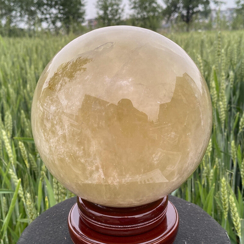 15.2LB Natural Smokey Citrine Quartz Ball Quartz Crystal Sphere Gemstone Heal