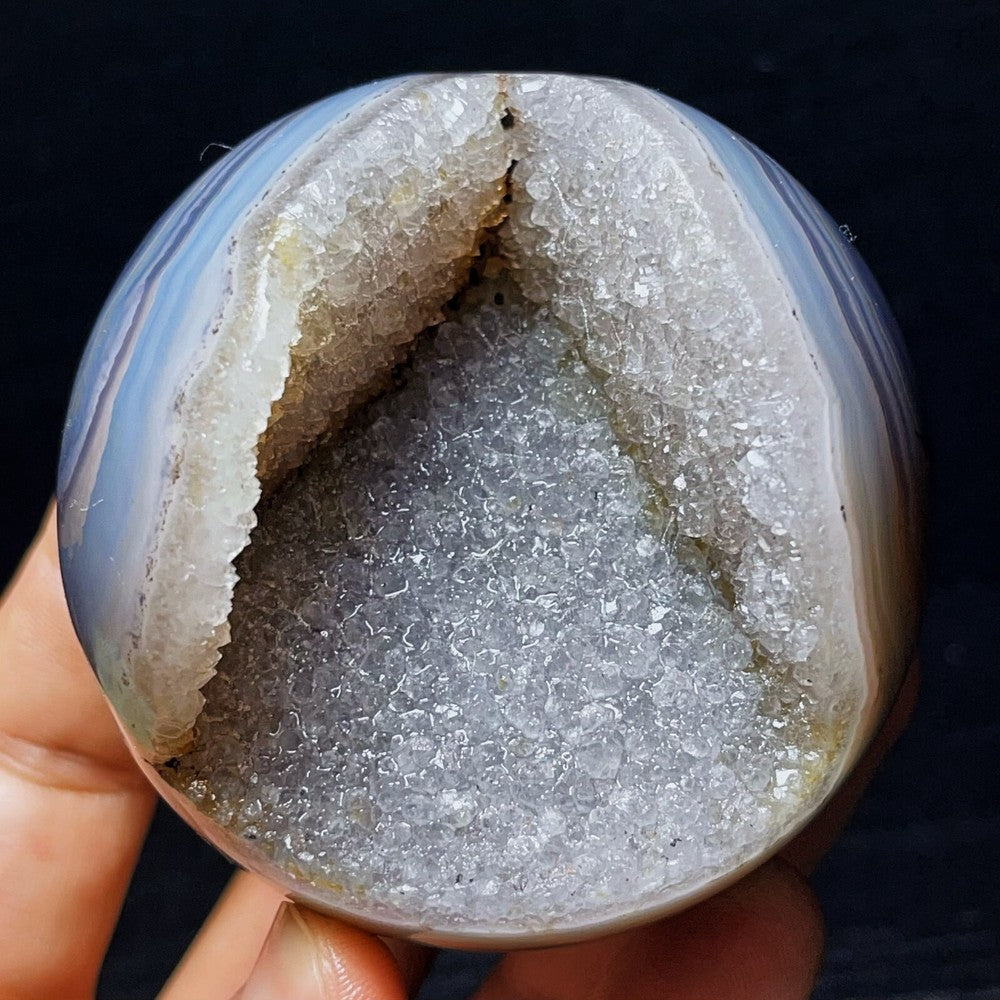 386G Natural Polished Agate Geode Sphere Ball Crystal Healing