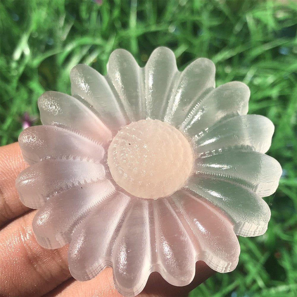 Natural Selenite Quartz Carved Flower Crystal healing Gem Gif Random 1PC