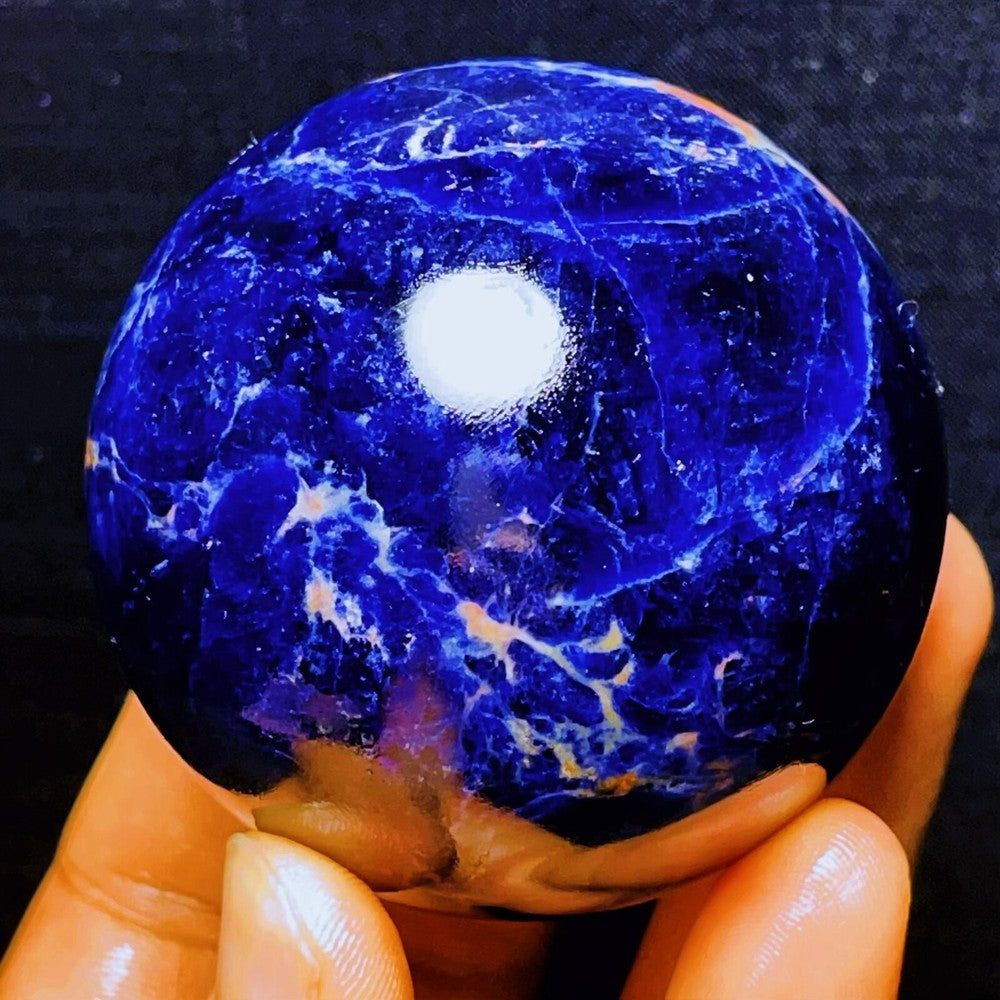 309G Natural Polished Blue Sodalite Sphere Ball Crystal Healing