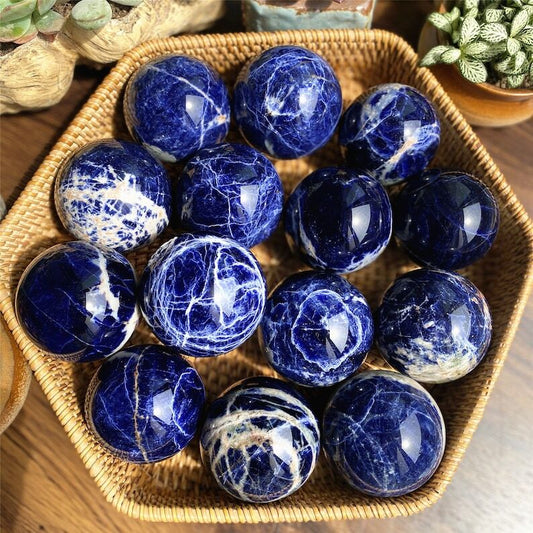 50mm+ Natural Sodalite Ball Quartz Crystal Sphere Healing