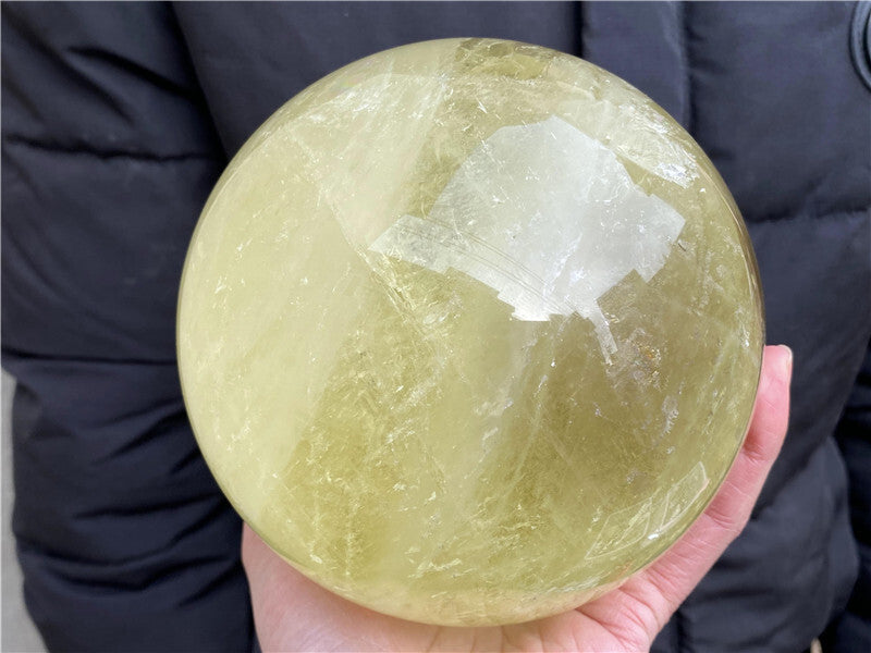 Boule de quartz citrine fumée naturelle de 7,15 lb, sphère de cristal de quartz, spécimen de guérison 