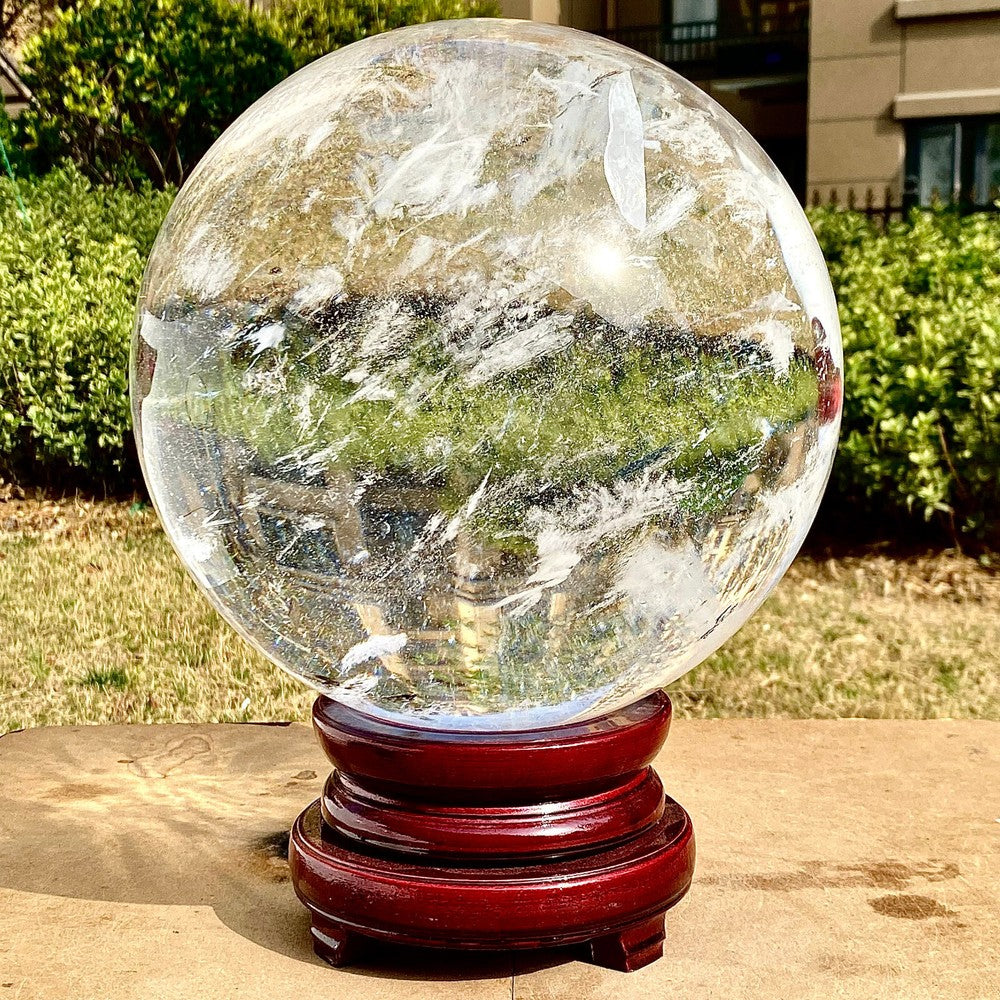47LB Clear melting Quartz sphere Quartz White Crystal ball Healing