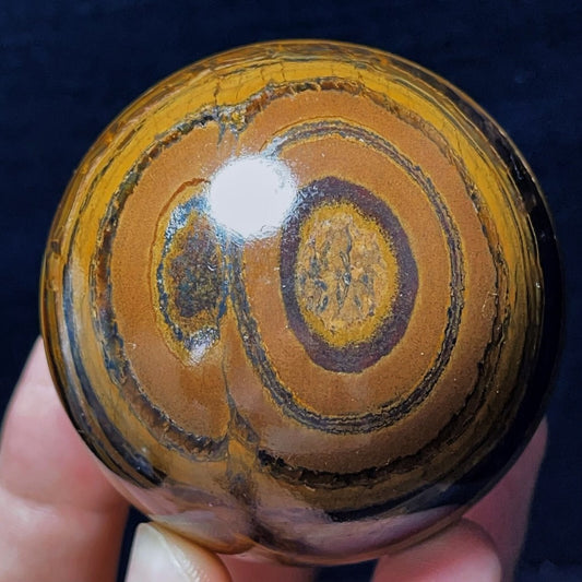 375G Natural Polished Yellow Tiger Sphere Agate Crystal Ball Healing