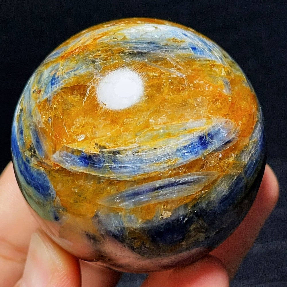 350G Natural Polished Kyanite Sphere Ball Quartz Agate Crystal Healing