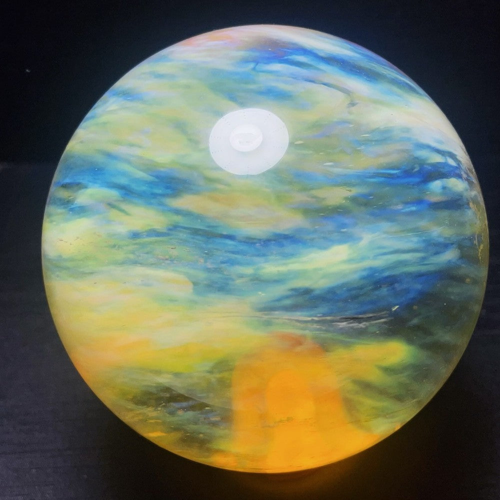 Boule de cristal de guérison en forme de sphère jaune polie naturelle 2508 g 