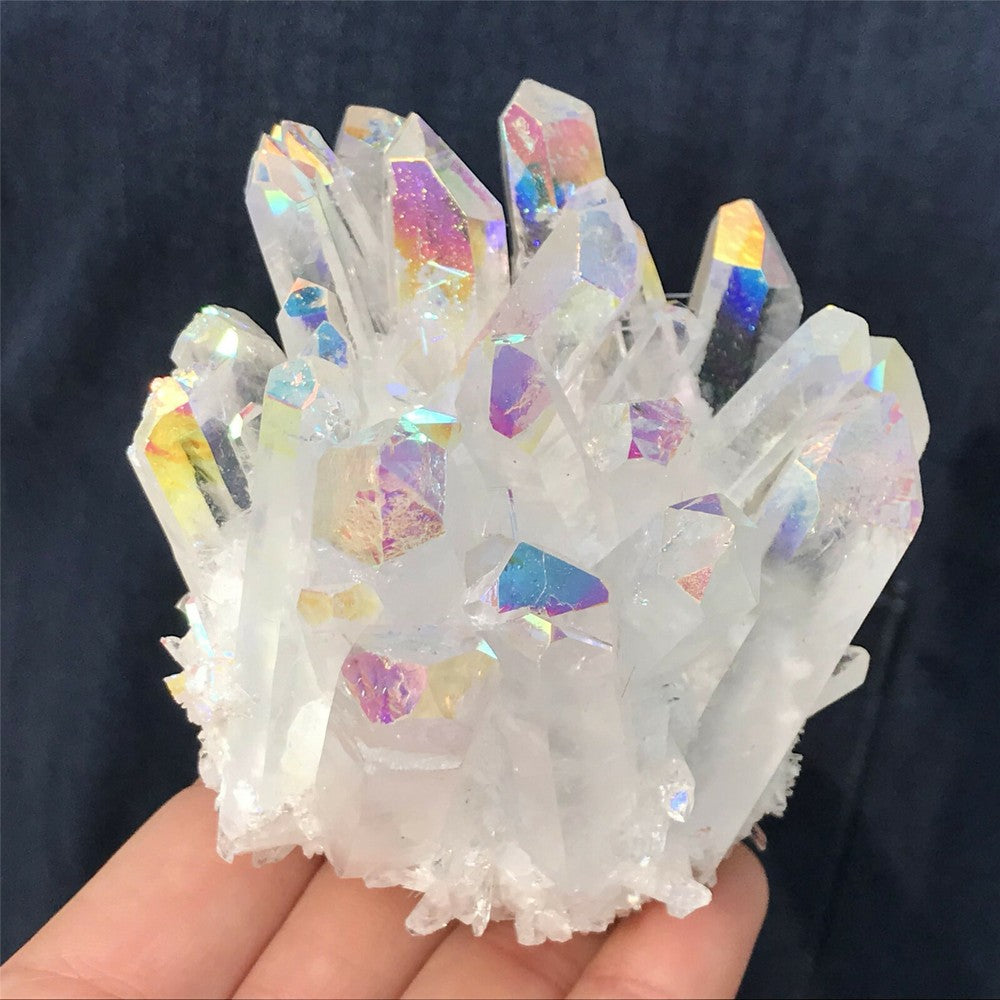 400 g + Cristal de quartz arc-en-ciel Amas de titane VUG Minéral Entretien des spécimens 
