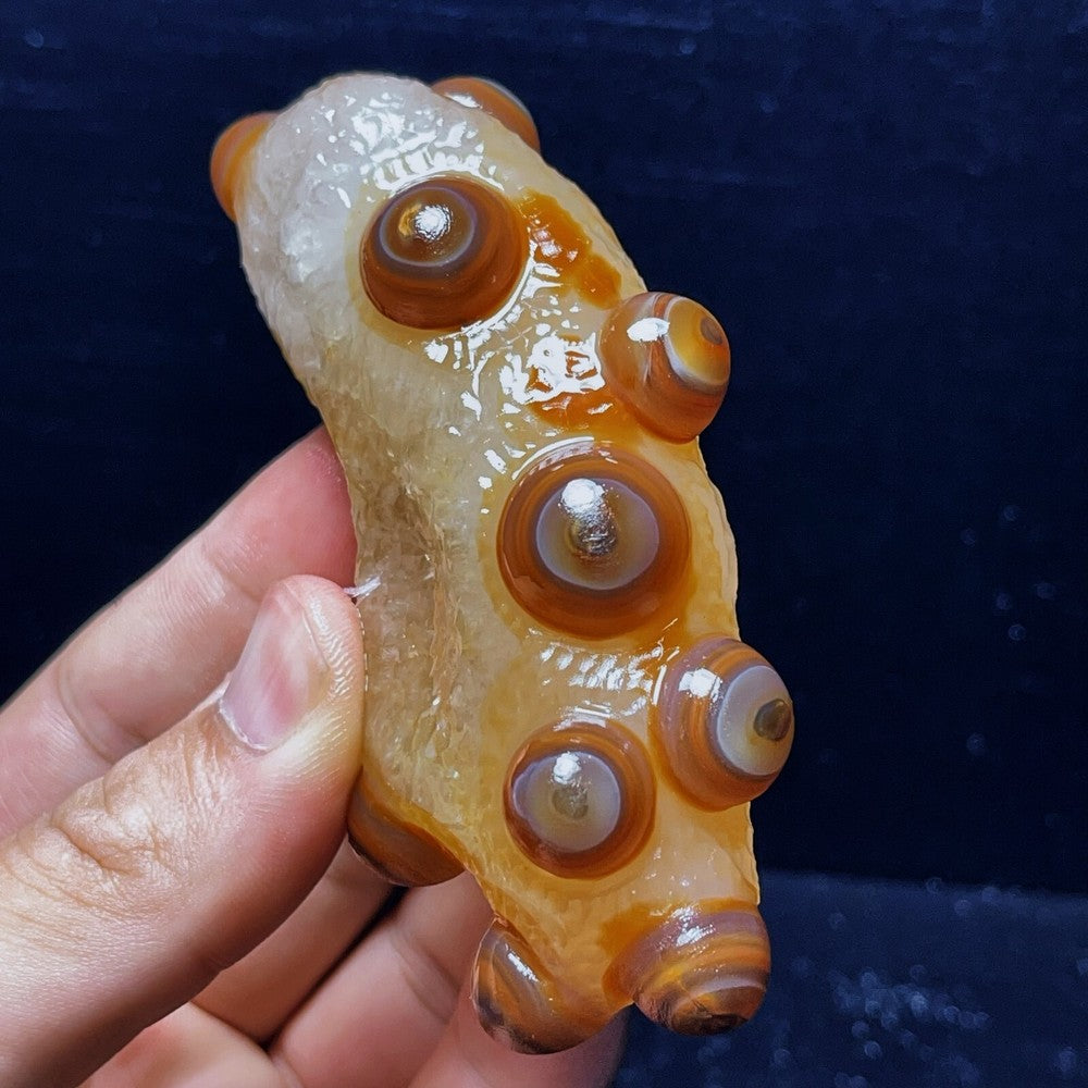 Agate Gobi naturelle, pierre de cristal d'agate aux yeux de Madagascar 