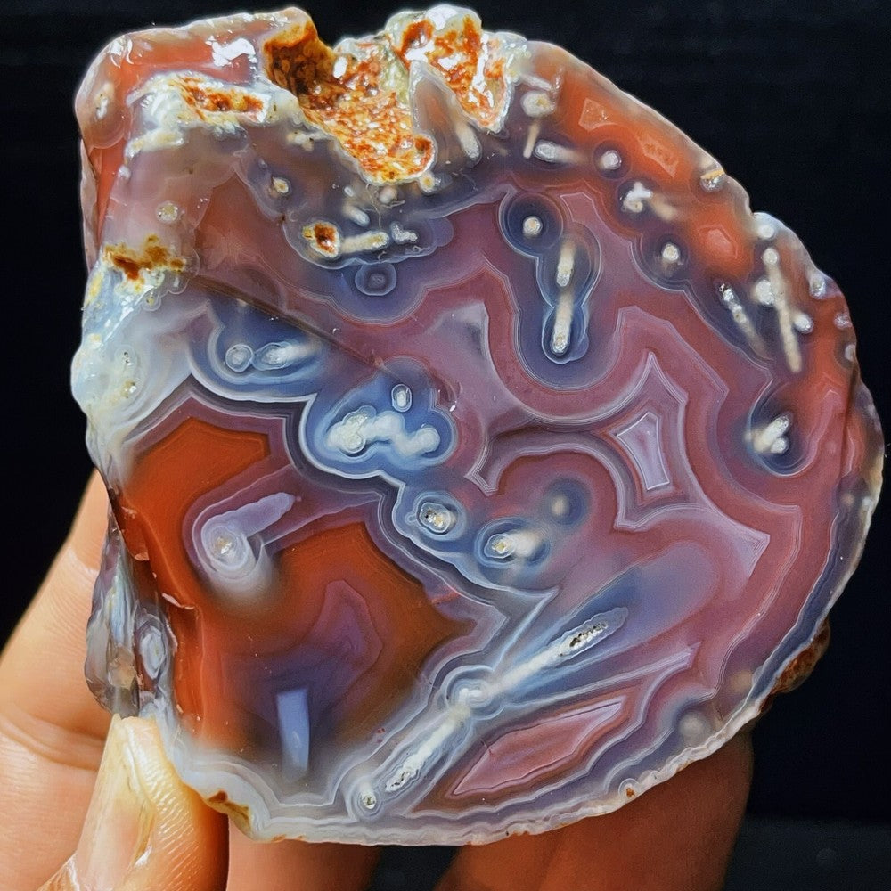 322G Natural Polished Warring States Red Agate Crystal Healing