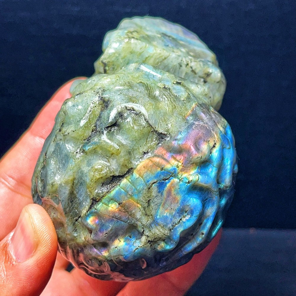 Natural labradorite Hand carved Skull Crystal Healing