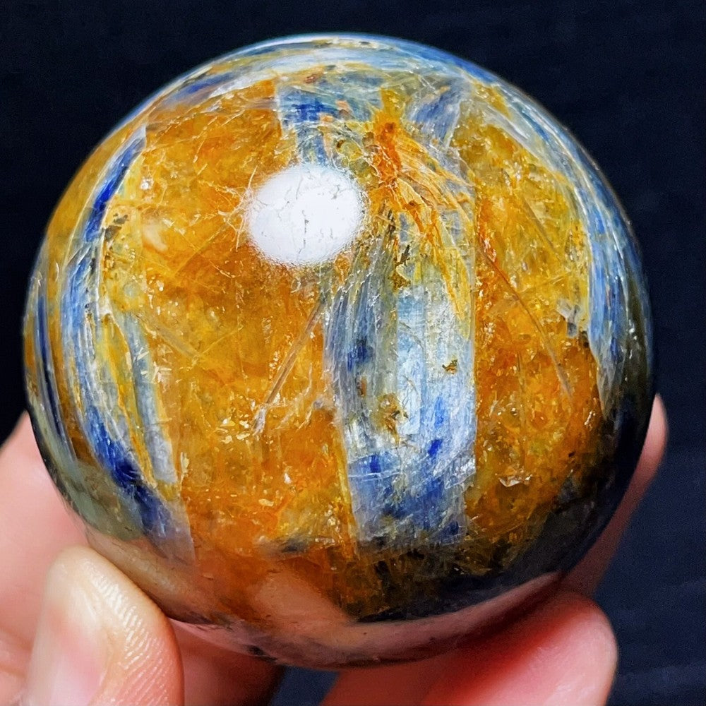 350G Natural Polished Kyanite Sphere Ball Quartz Agate Crystal Healing