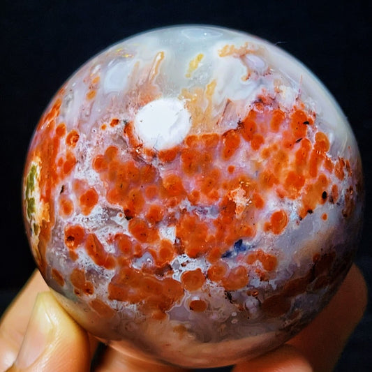 383G Natural Colorful Brazil Agate Sphere Crystal Ball Healing