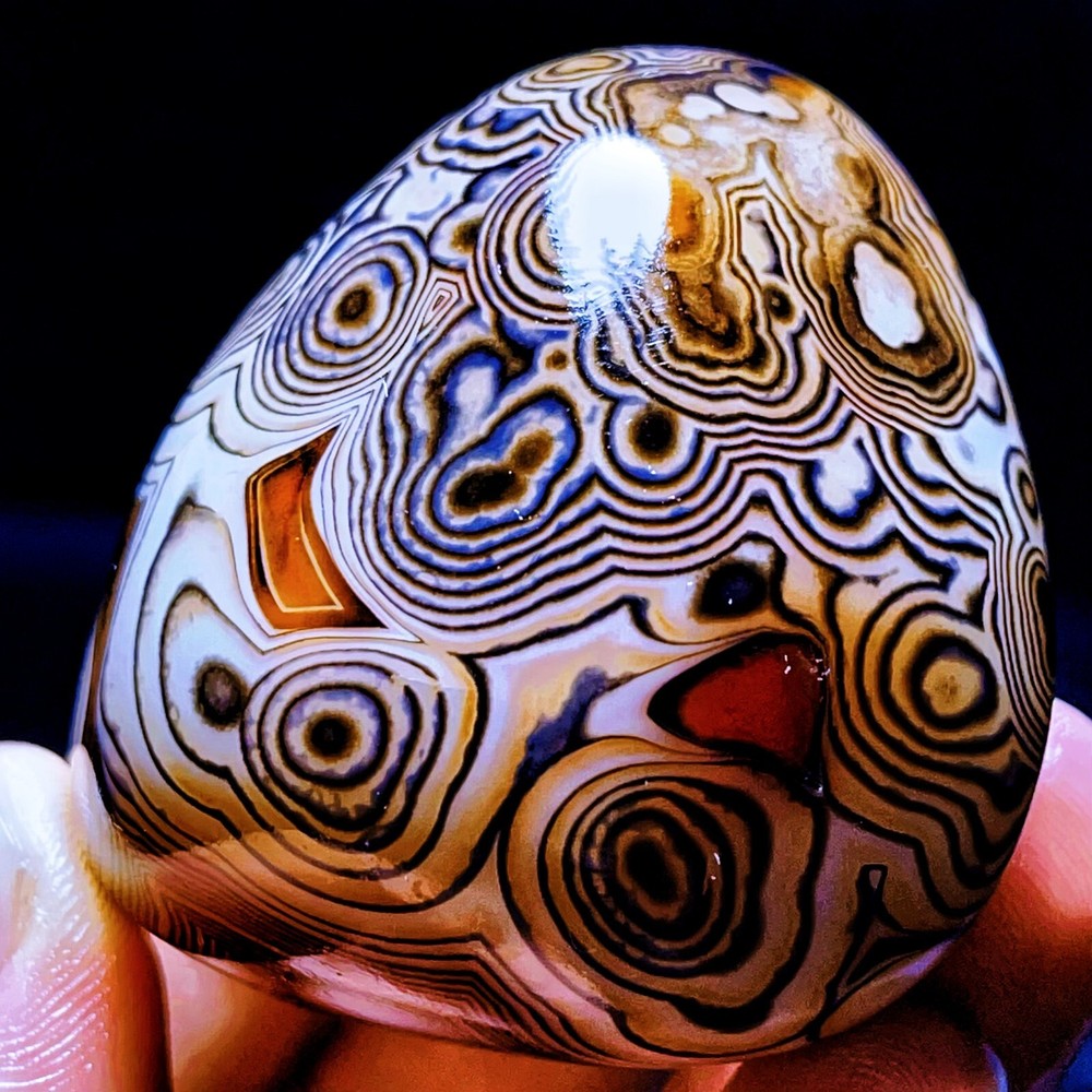 Agate naturelle polie à bandes de soie, agate dentelle, cristal de guérison 