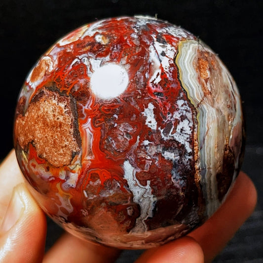 453G Natural Polished Mexico Crazy Agate Sphere Ball Crystal Healing