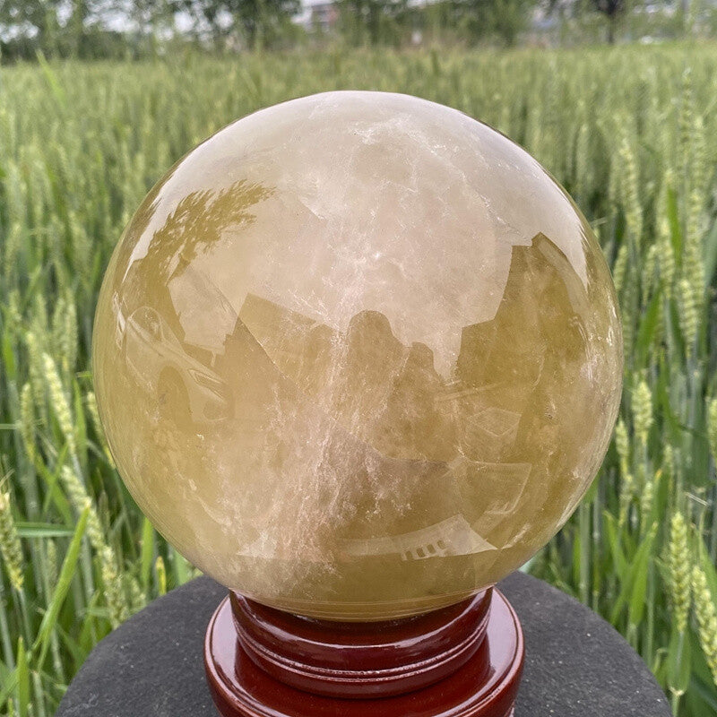 15.2LB Natural Smokey Citrine Quartz Ball Quartz Crystal Sphere Gemstone Heal