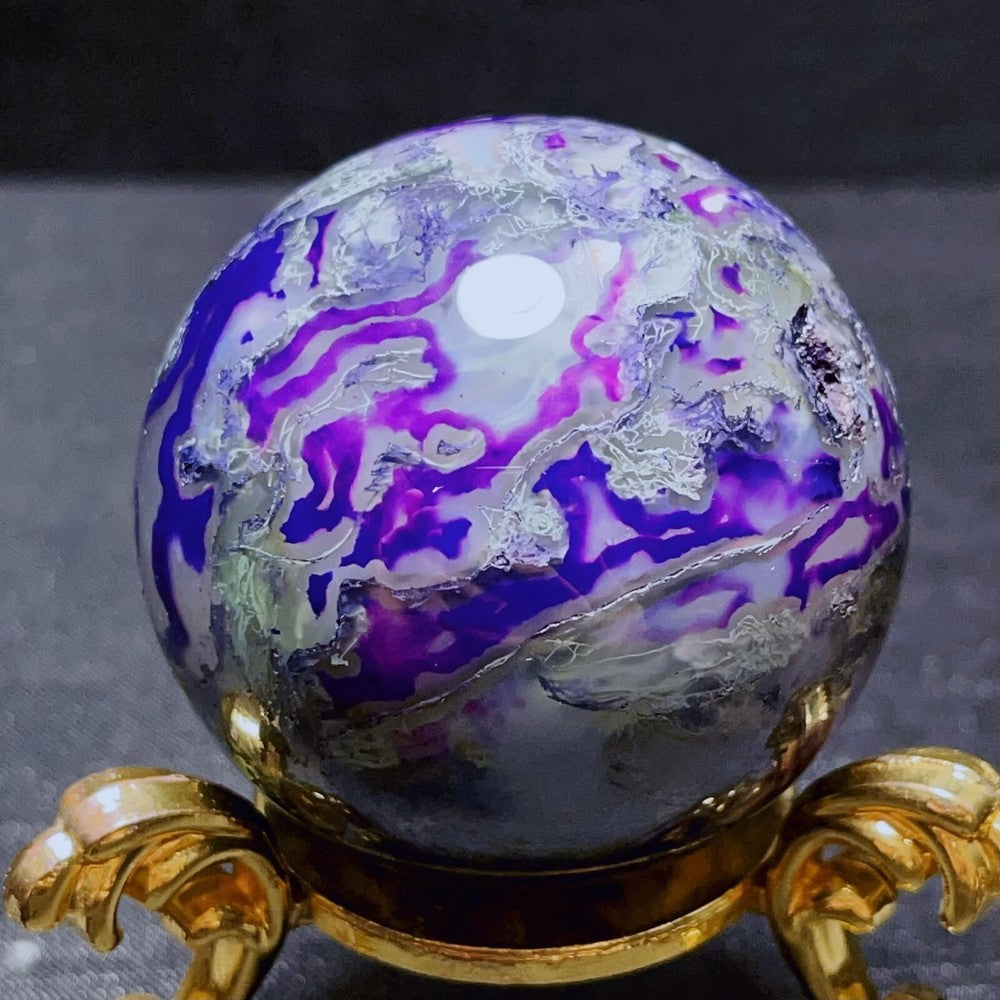 Beautiful Colorful Purple Agate Crystal Quartz Ball Healing