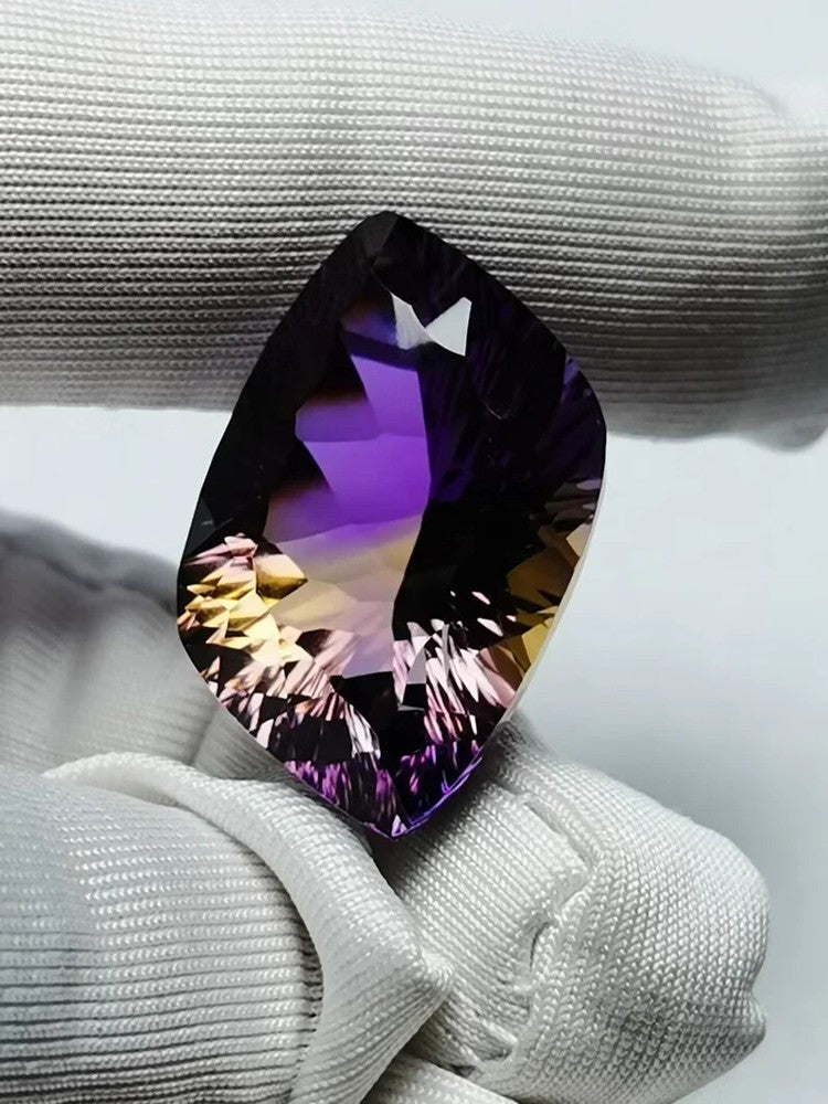 Bolivia Ametrine Amethyst Citrine Crystal Cabochon Faceted Gemstone 21.5 Ct