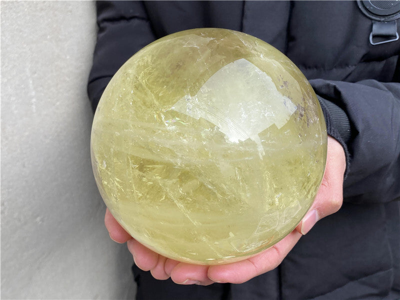 Boule de quartz citrine fumée naturelle de 7,15 lb, sphère de cristal de quartz, spécimen de guérison 