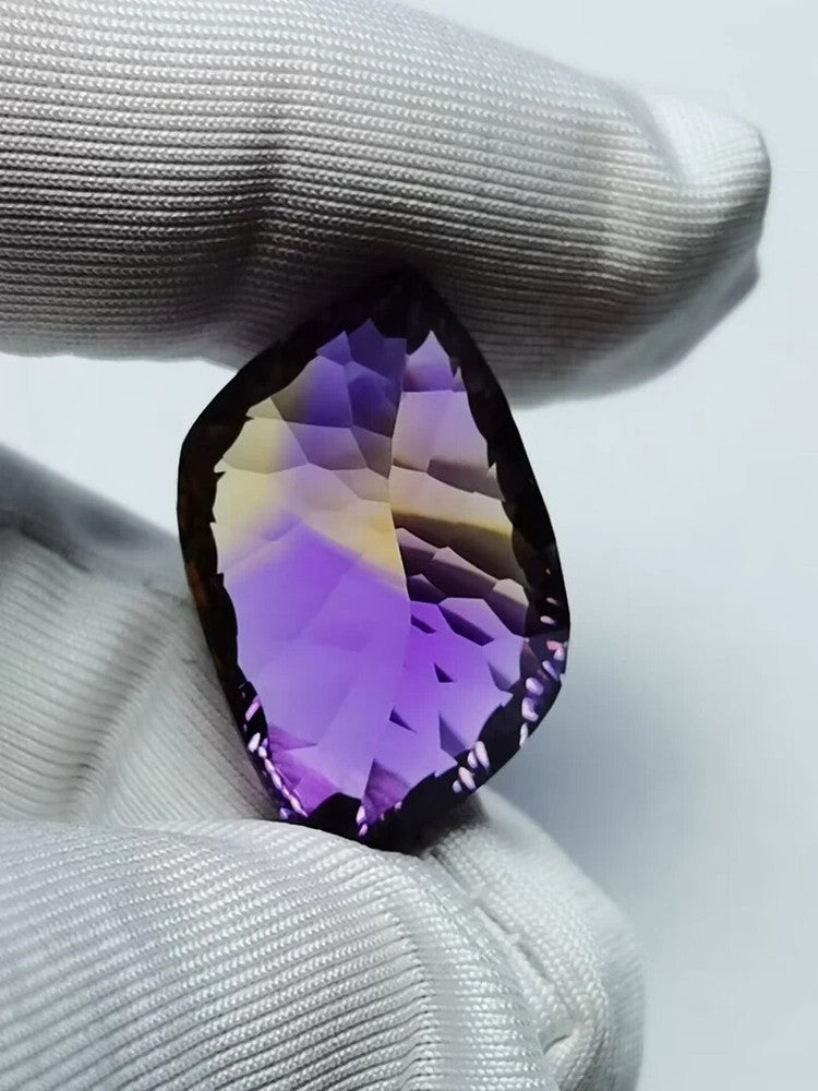 Bolivia Ametrine Amethyst Citrine Crystal Cabochon Faceted Gemstone 21.5 Ct