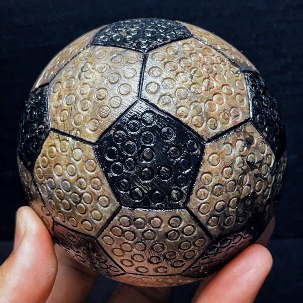 1087G Natural Polished Football Agate Sphere Crystal Ball Healing